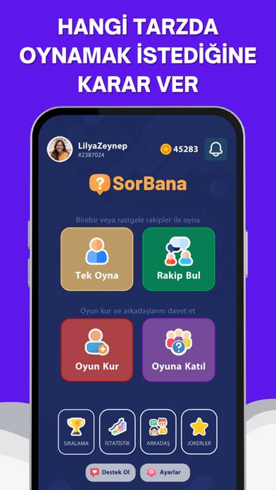 SorBana: Bilgi Yarışması Uygulama ekran görüntüsü #1