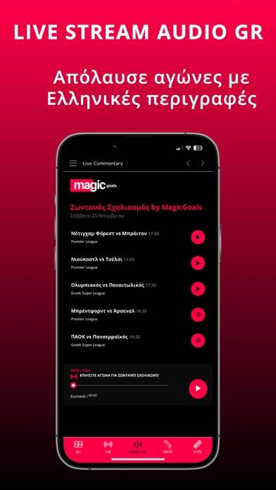 MagicGoals Live Scores & Audio App skärmdump
