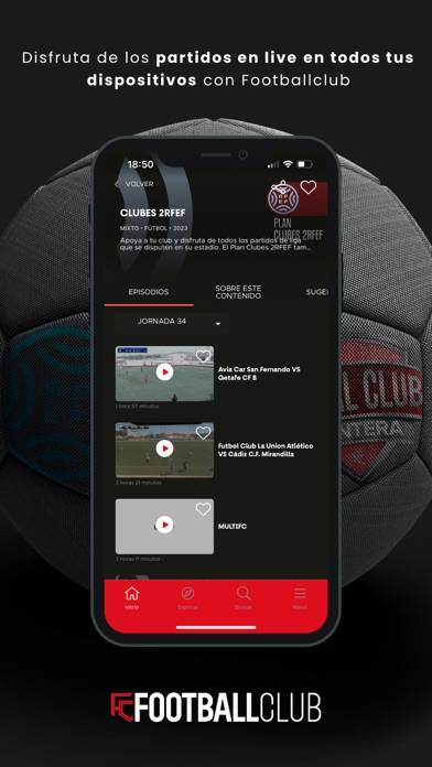 FootballClub Captura de pantalla de la aplicación