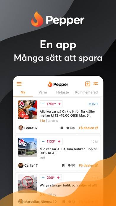 Pepper Deals & Rabattkoder SE skärmdump