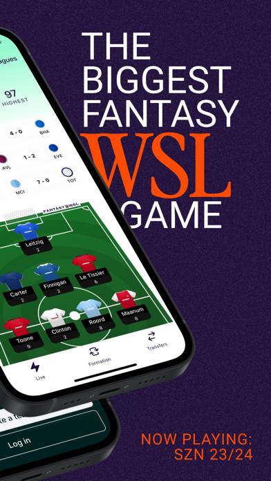 FantasyWSL App skärmdump