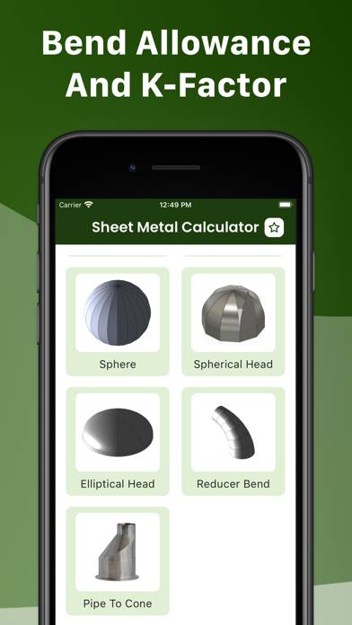 Sheet Metal Calculator Captura de pantalla de la aplicación #2