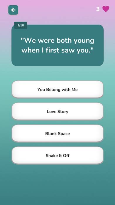 Taylor Swift Trivia Quiz Captura de pantalla de la aplicación #3