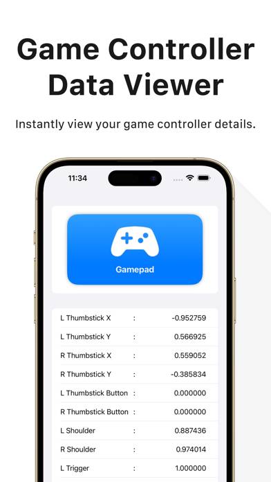 Game Controller Data Viewer Captura de pantalla de la aplicación #1