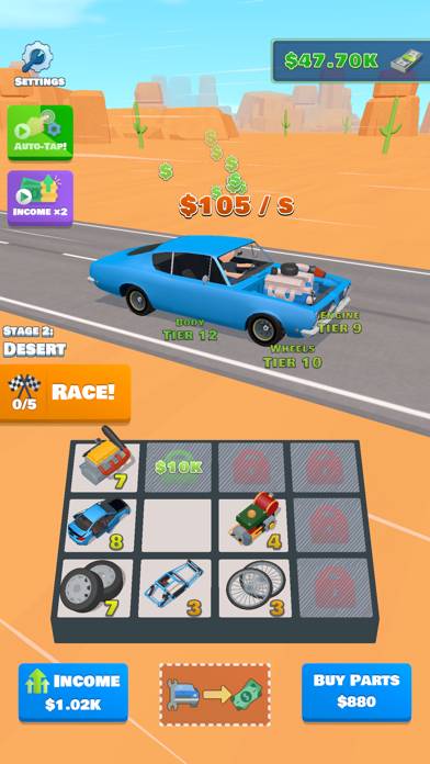 Idle Racer: Tap, Merge & Race App screenshot #2