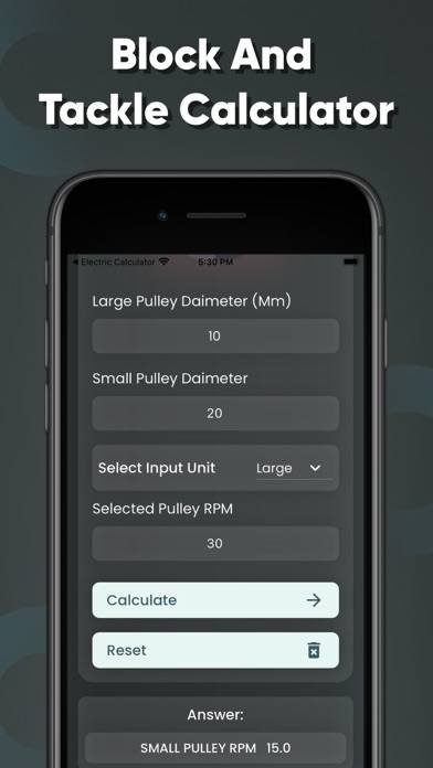 Pulley & Belt calculator App skärmdump