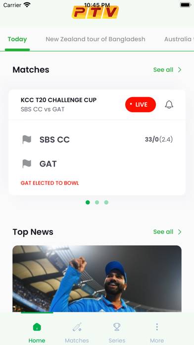 PTV Live Cricket Captura de pantalla de la aplicación #1