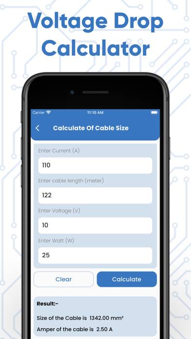 Cable Size Calculators App skärmdump