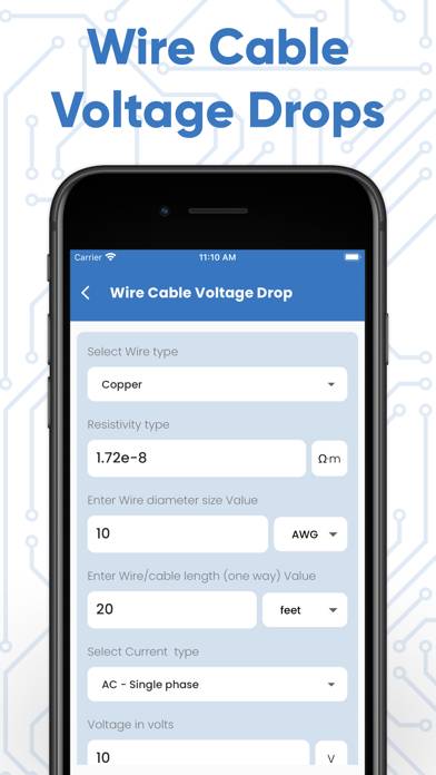 Cable Size Calculators App skärmdump