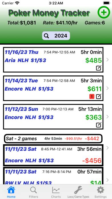 Poker Money Tracker App screenshot #1