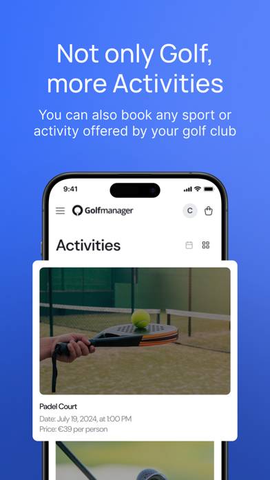 Golfmanager Captura de pantalla de la aplicación