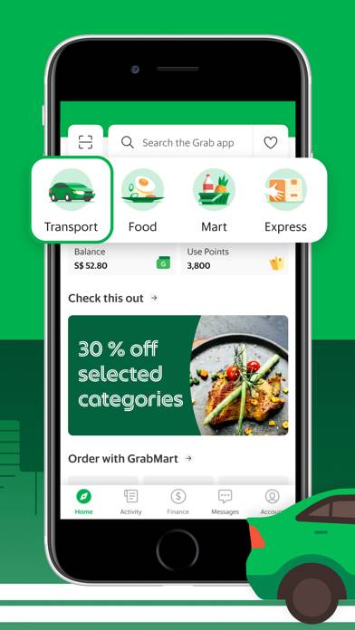 Grab: Taxi Ride, Food Delivery Скриншот приложения #1