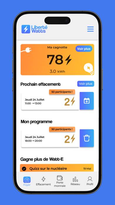 LibertéWatts, économie énergie Capture d'écran de l'application
