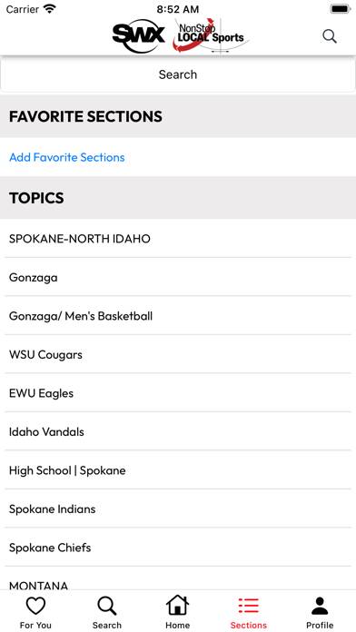 SWX Local Sports App screenshot