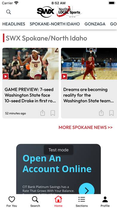 SWX Local Sports App screenshot