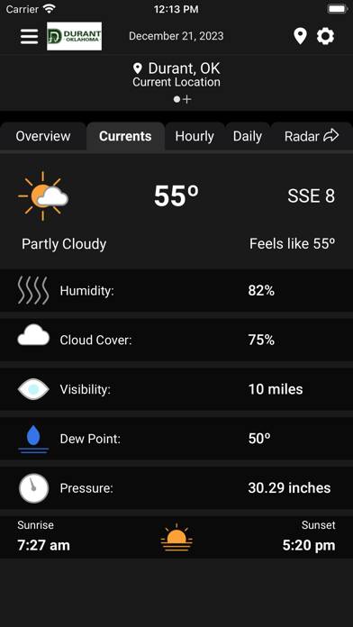 Durant Weather Radar App screenshot