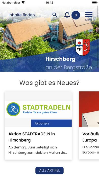 Bürger-App Hirschberg a. d. B Bildschirmfoto