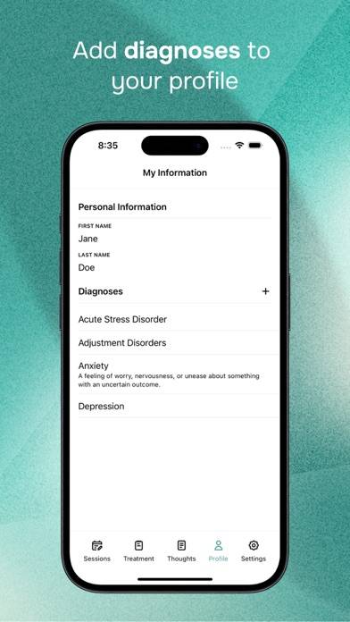 Meadow: Therapy Tracker Captura de pantalla de la aplicación