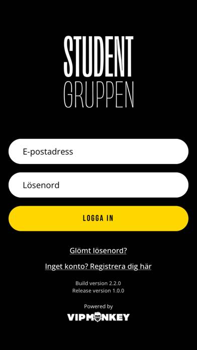 Studentgruppen App skärmdump