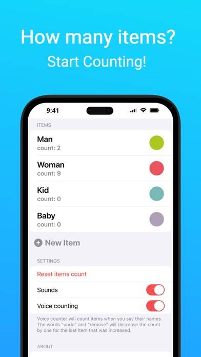Voice Counter Captura de pantalla de la aplicación