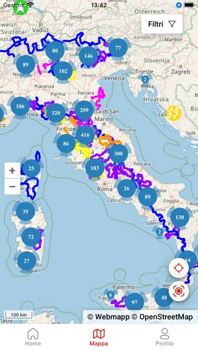 Moto Mappa Schermata dell'app