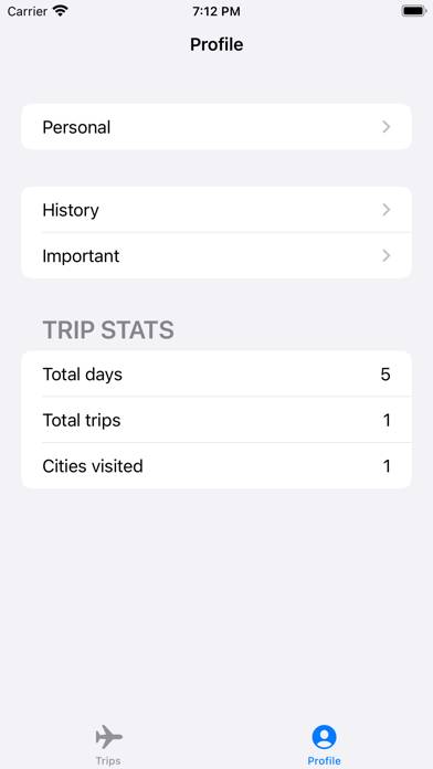 BusinessTrip App screenshot