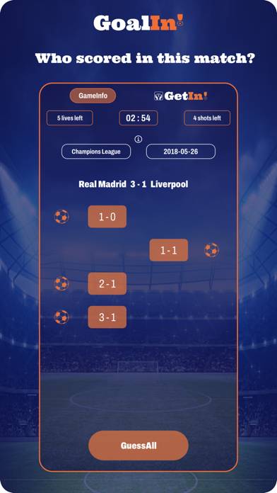 GetIn! FootballQuiz game screenshot