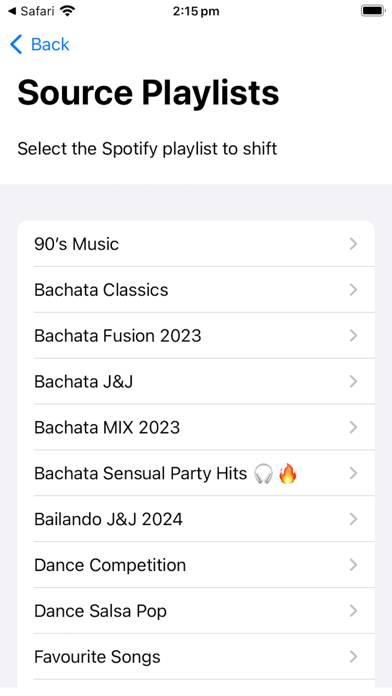 Playlist Shift App screenshot