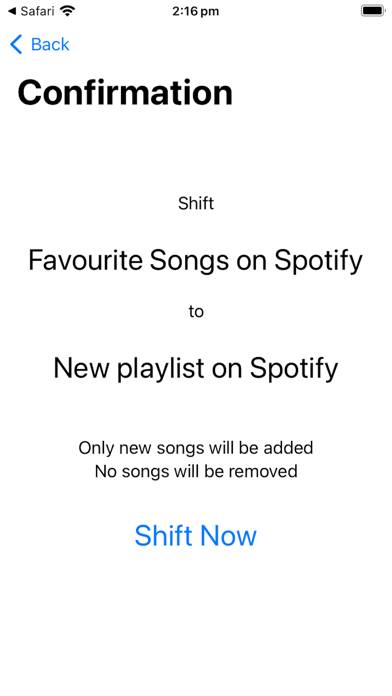 Playlist Shift App screenshot