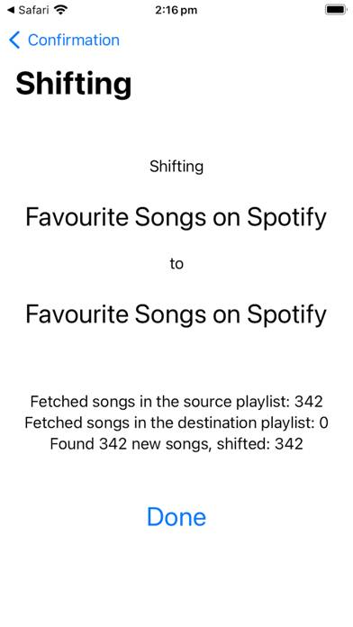 Playlist Shift App screenshot