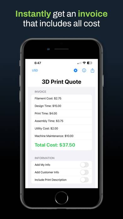 3D Print Quote App screenshot #6