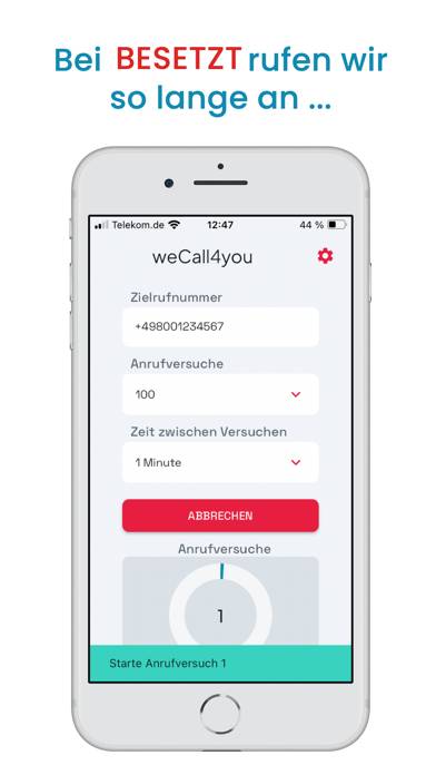 WeCall4you (Anruf bei Besetzt) App-Screenshot #1