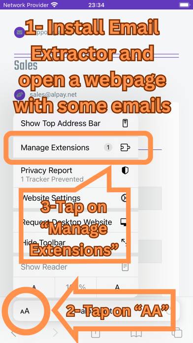 Email Extractor for Safari capture d'écran