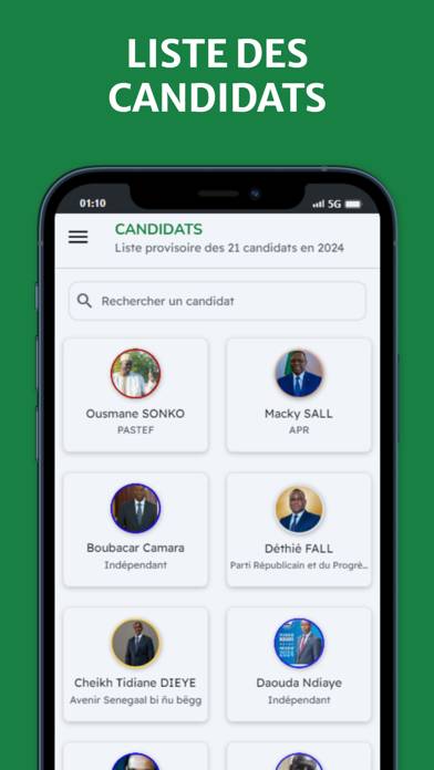 Sénégal Vote Capture d'écran de l'application