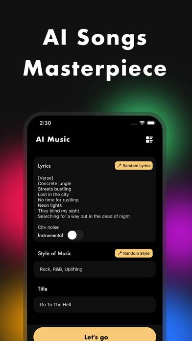 Sunno AI:Song Generator Captura de pantalla de la aplicación #2