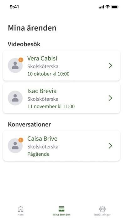 Klara Elevhälsa App skärmdump