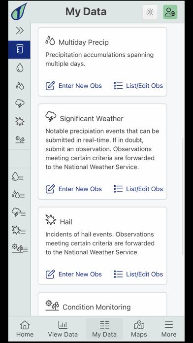 CoCoRaHS App screenshot