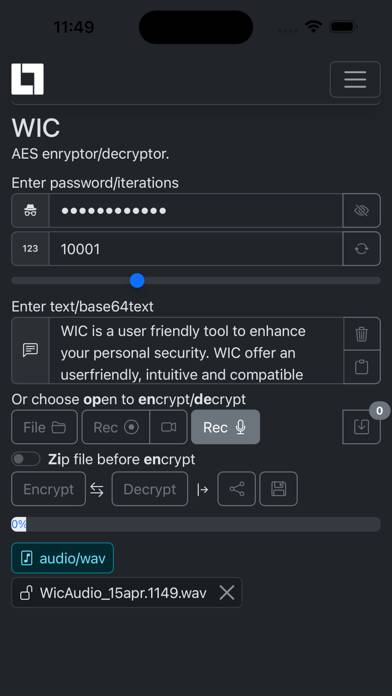 WIC Encrypt/Decrypt captura de pantalla