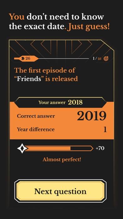 History Date Guesser schermata del gioco