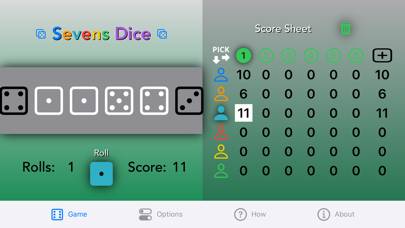 Sevens Dice game screenshot