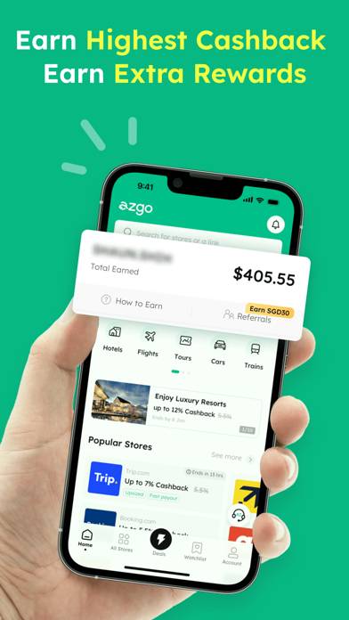 Azgo: Travel Cashback App skärmdump #1