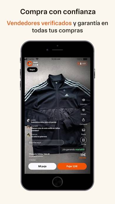 Geek: compra en directo Captura de pantalla de la aplicación