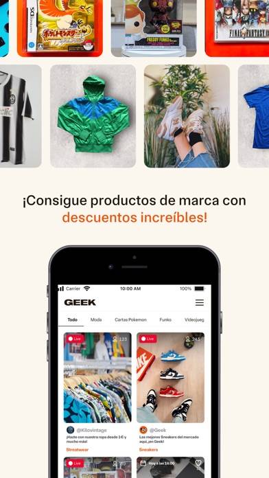 Geek: compra en directo Captura de pantalla de la aplicación