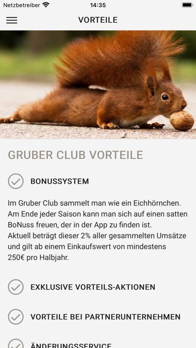 Gewandhaus Gruber App-Screenshot