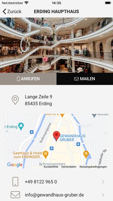 Gewandhaus Gruber App-Screenshot