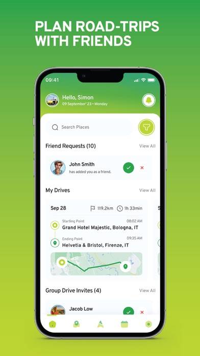 MIVIA Trip Planner App skärmdump