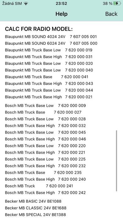 RADIO CODE for MERCEDES TRUCK Captura de pantalla de la aplicación