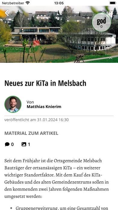 Melsbach App-Screenshot