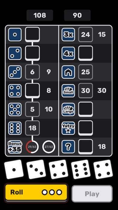 ­Yatzy game screenshot