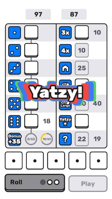 ­Yatzy game screenshot